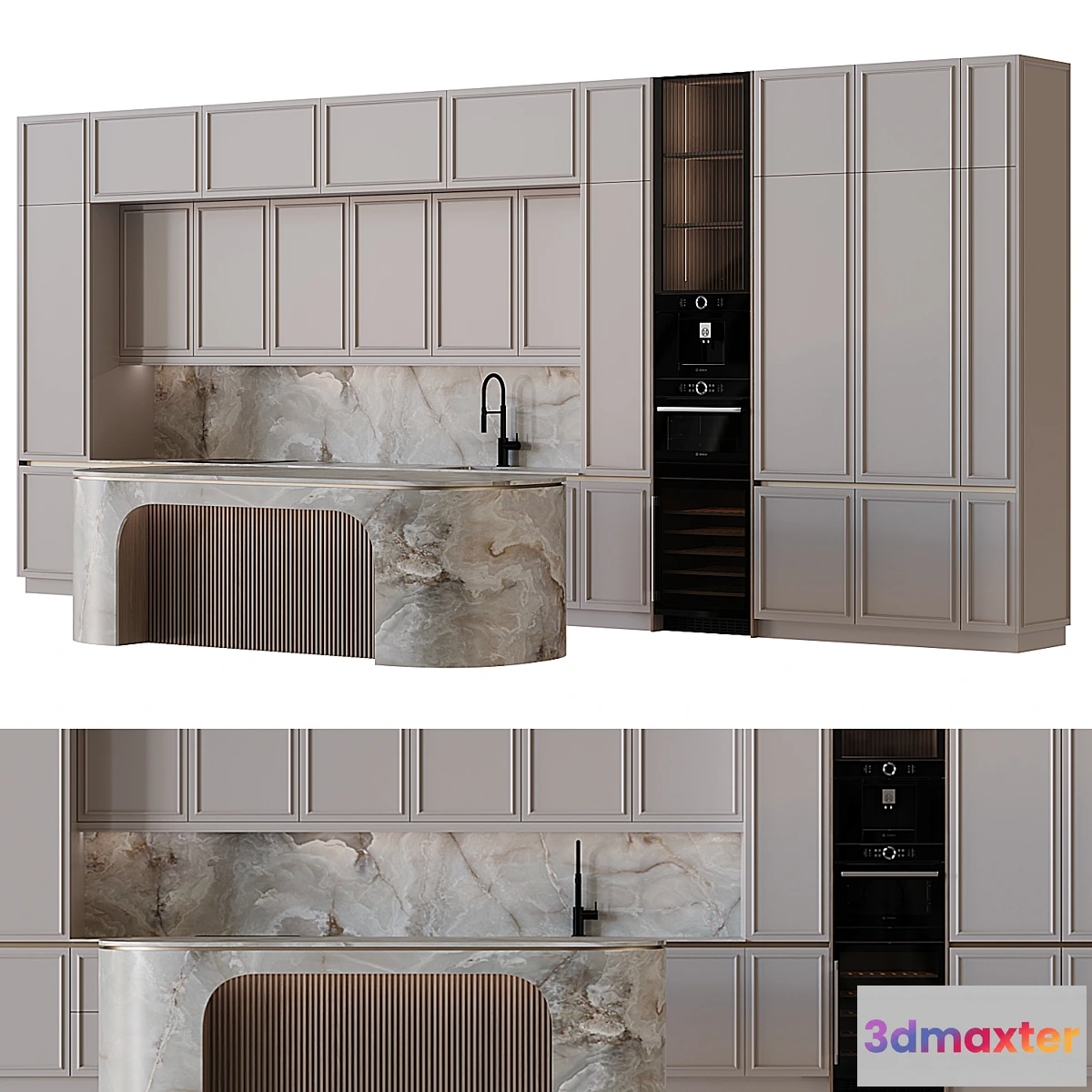 1316537 - Neoclassical style kitchen 65 3D Max