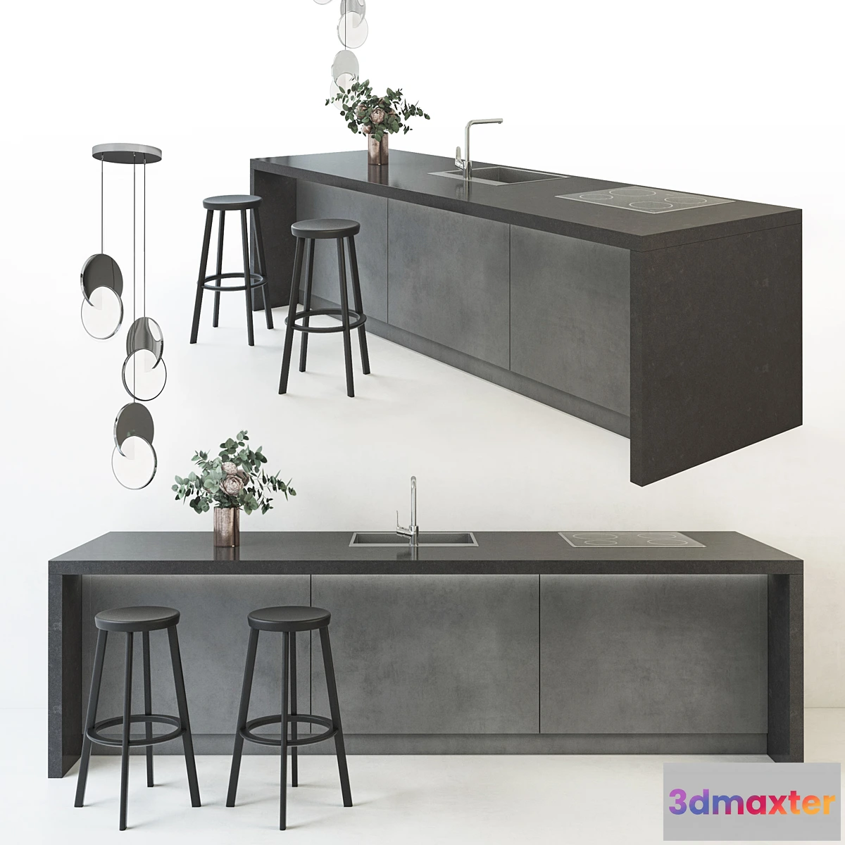 1332538 - Kitchen island set - No.2 3D Max