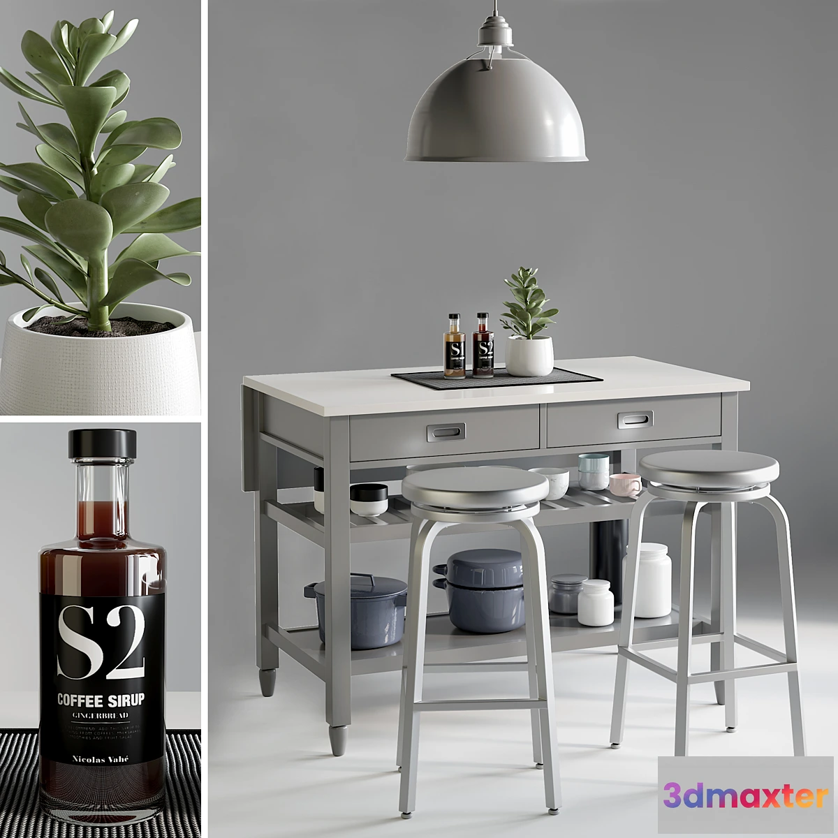 1352546 - Kitchen Island 3 3D Max