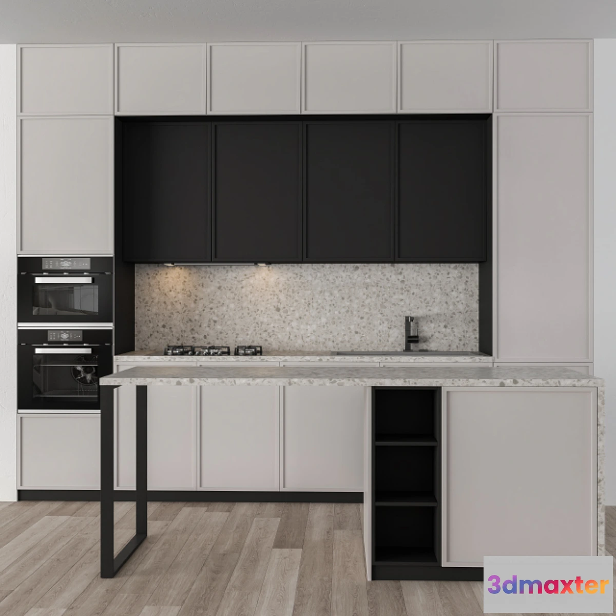 1357531 - Kitchen Modern - Cream and Black 26 - No.2 3D Max