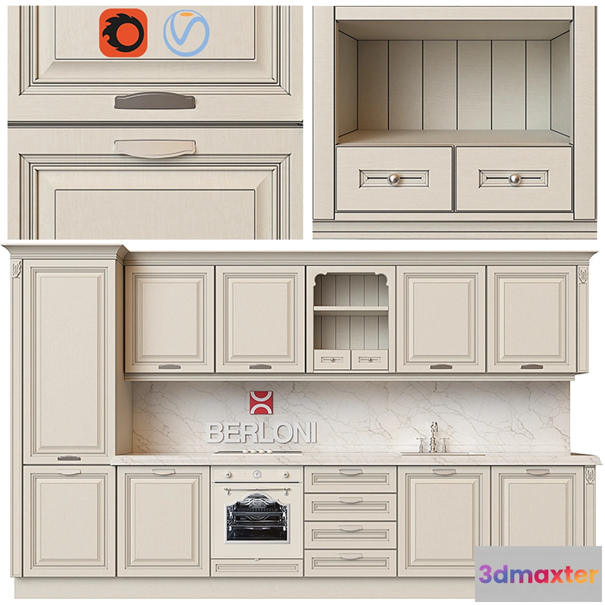 1393962 - Berloni - Florence (Bianco Antico) 3D Max