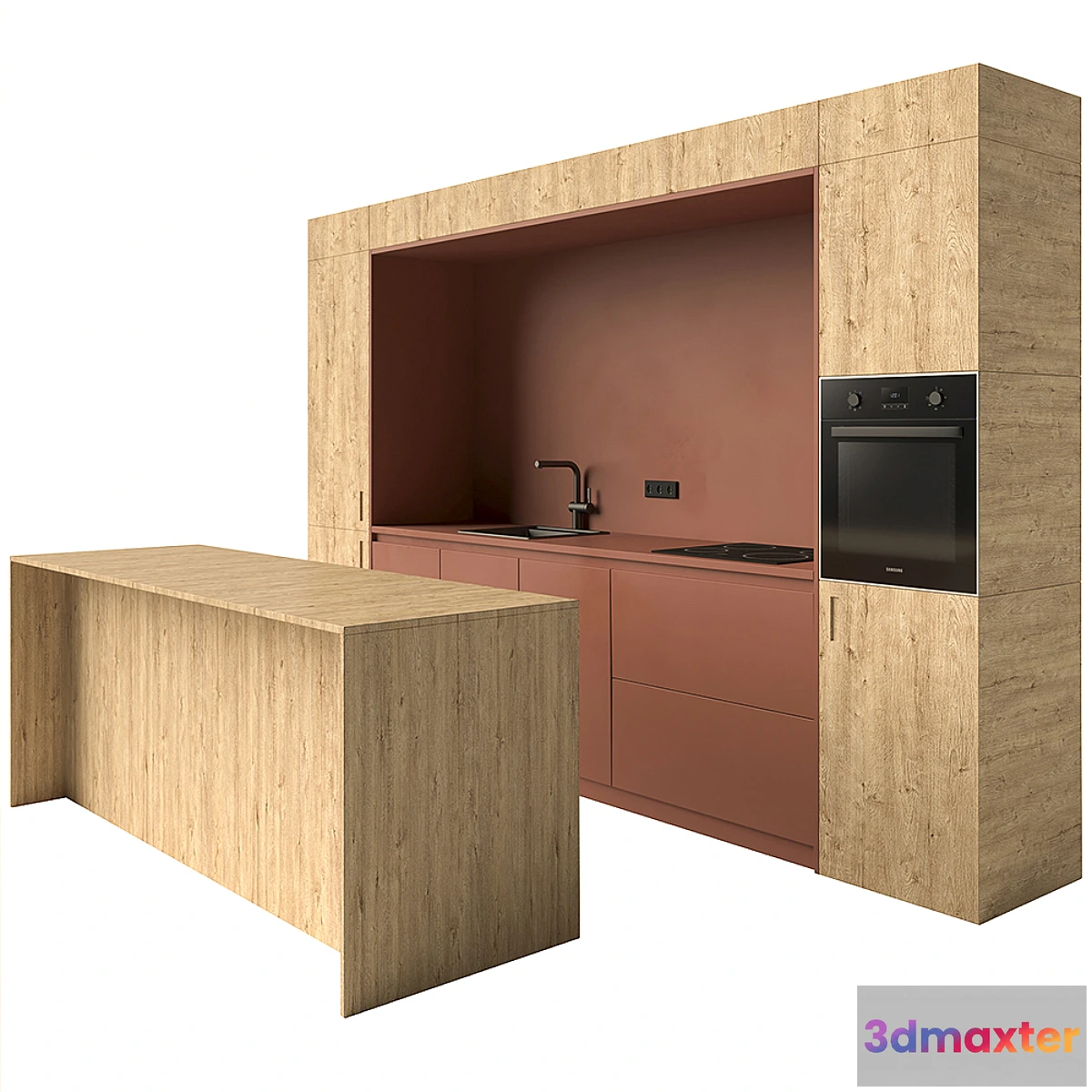 1394908 - Kitchen with an island 3D Max