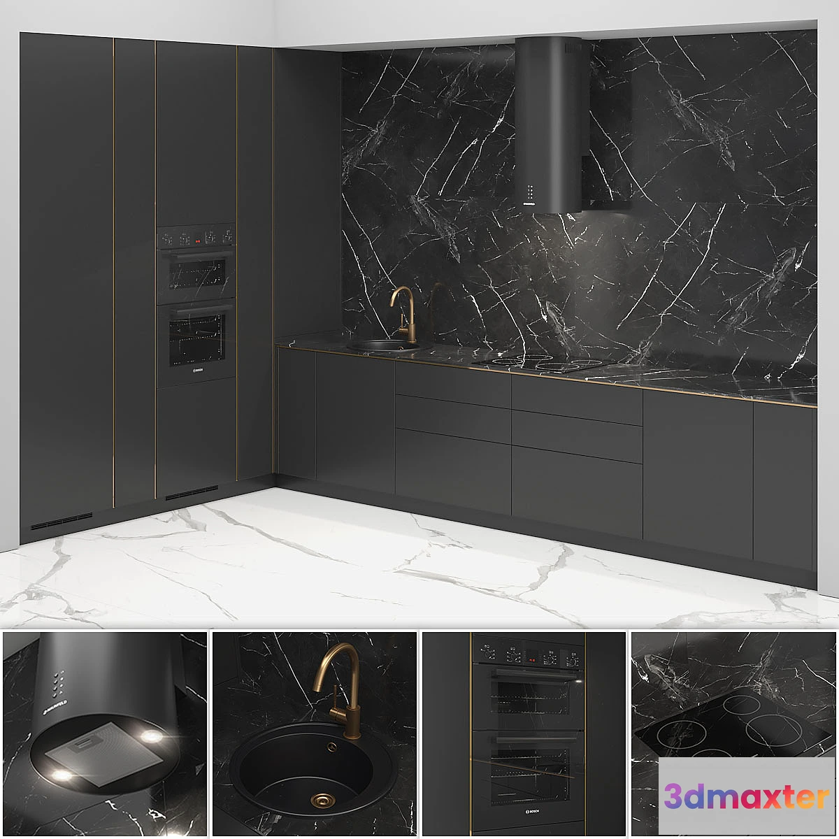 1401730 - Kitchen INGE L-shaped 3D Max