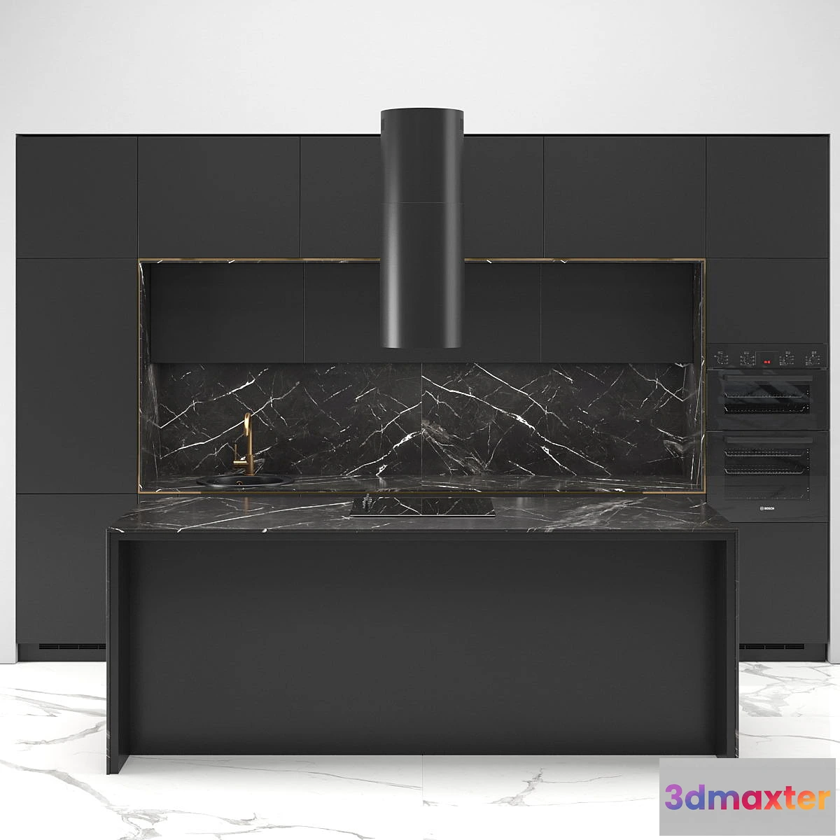 1406062 - Modern straight kitchen INGE with the island 01 3D Max