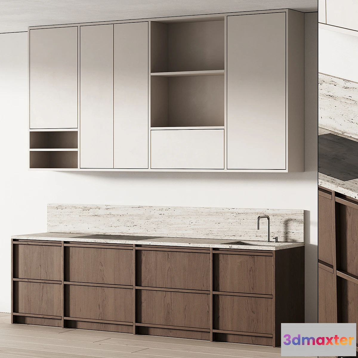 1408990 - 451 modern kitchen 16 mini kitchen 03 nordic japandi 3D Max