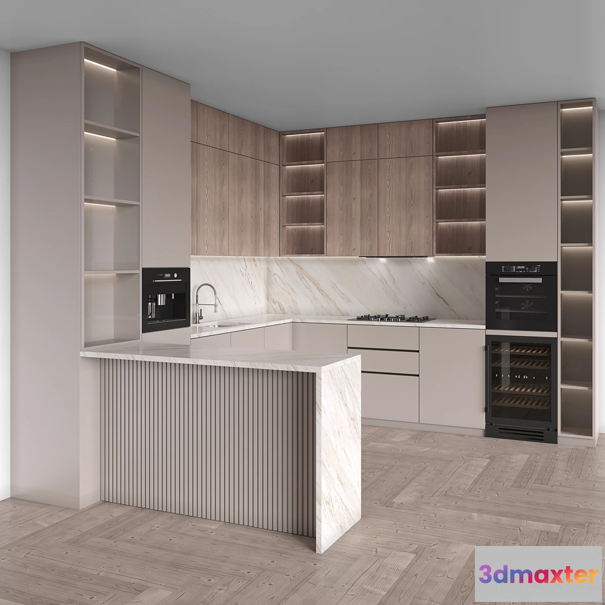 1415068 - Kitchen Modern 111 (Corner Kitchen) 3D Max