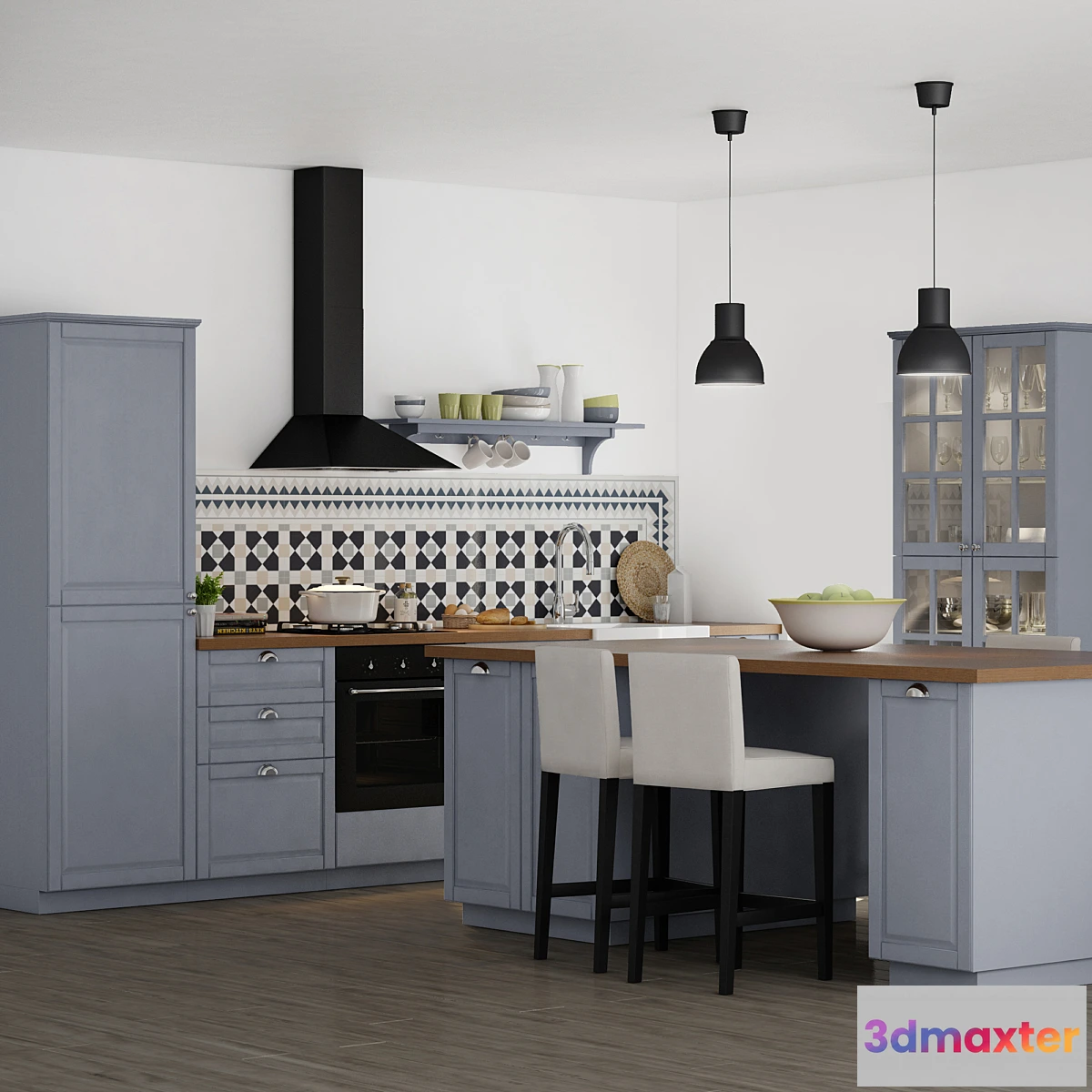 1417424 - Kitchen IKEA BODBYN 3D Max