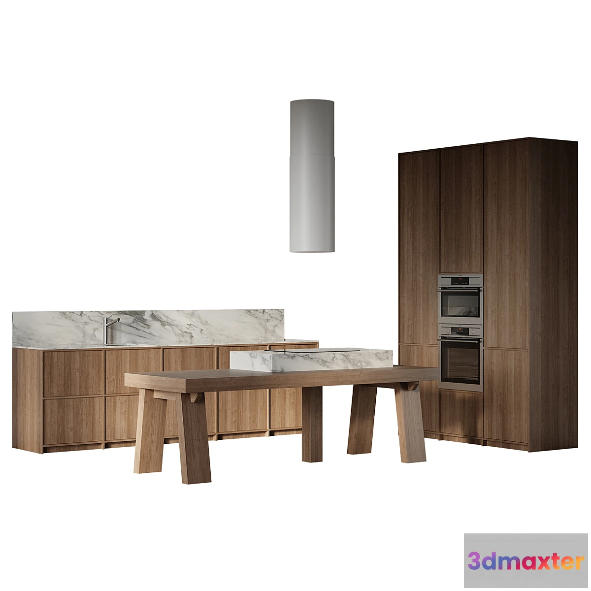 1423622 - Straight kitchen with island 3D Max