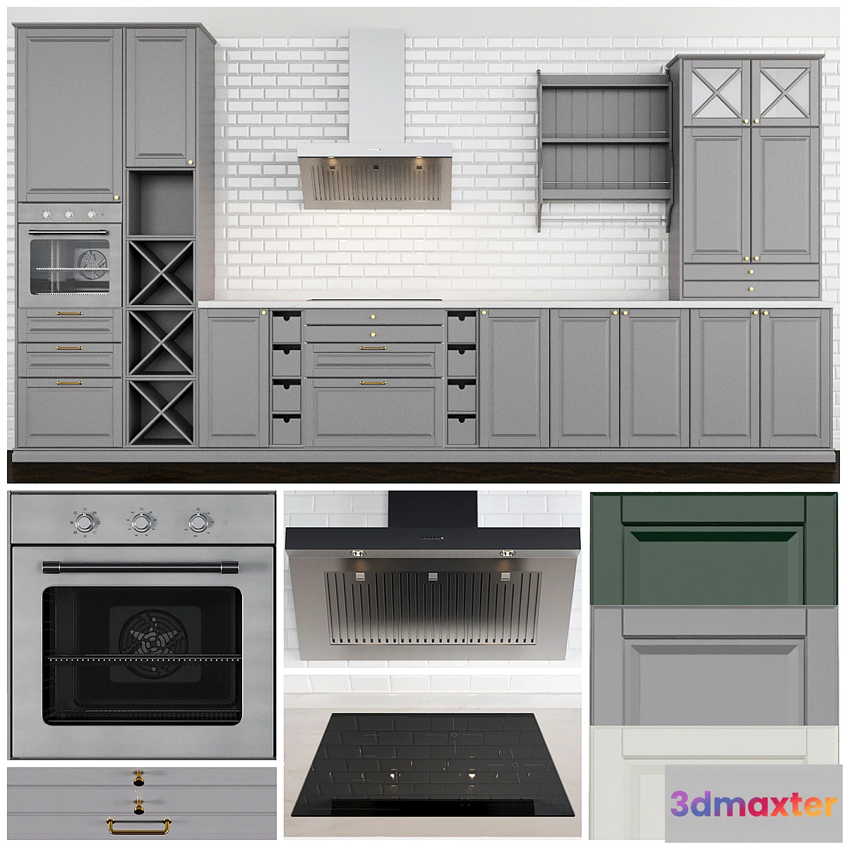 1425914 - Bodbyn Kitchen (134 modules). 3D Max