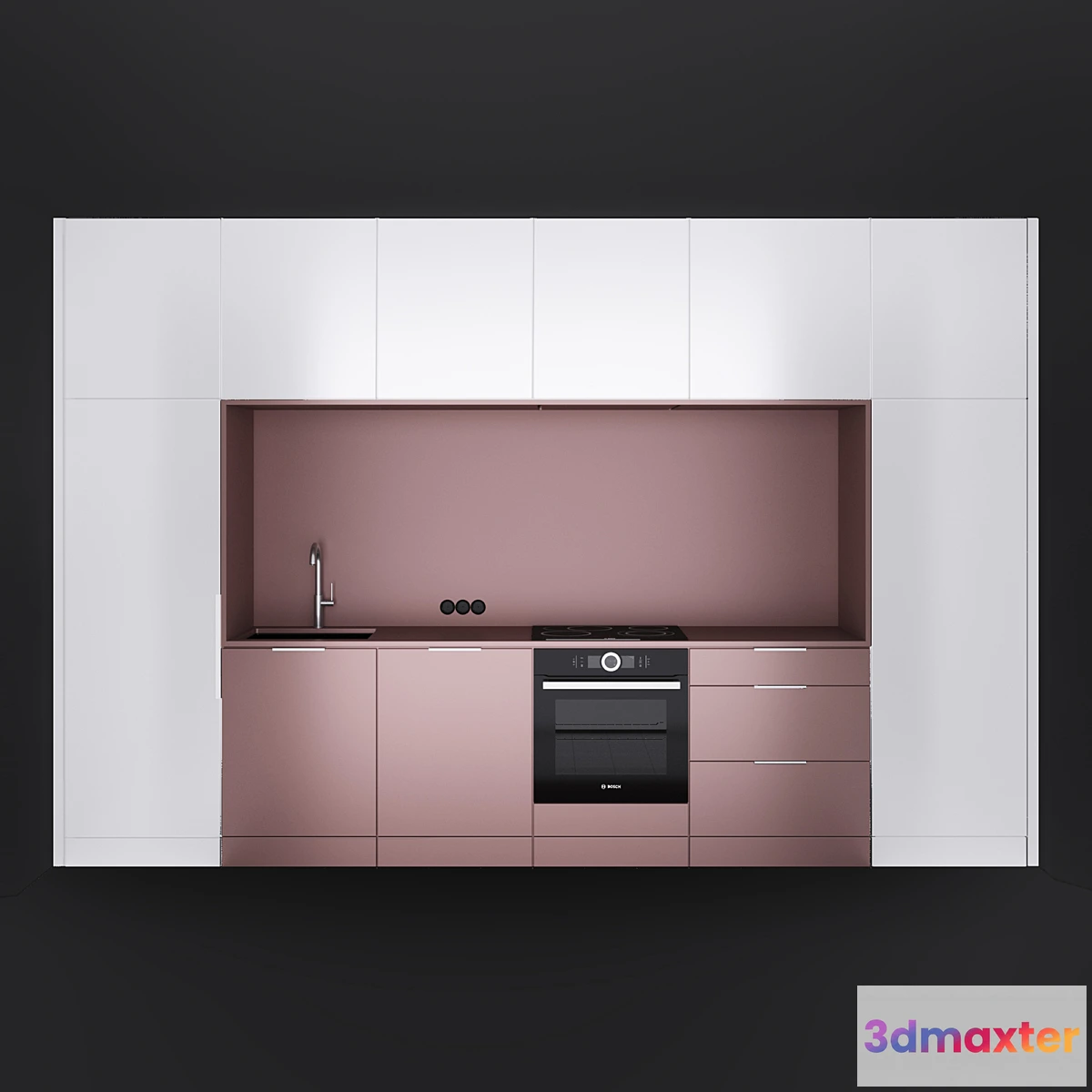 1430286 - Pink & White Kitchen 3D Max