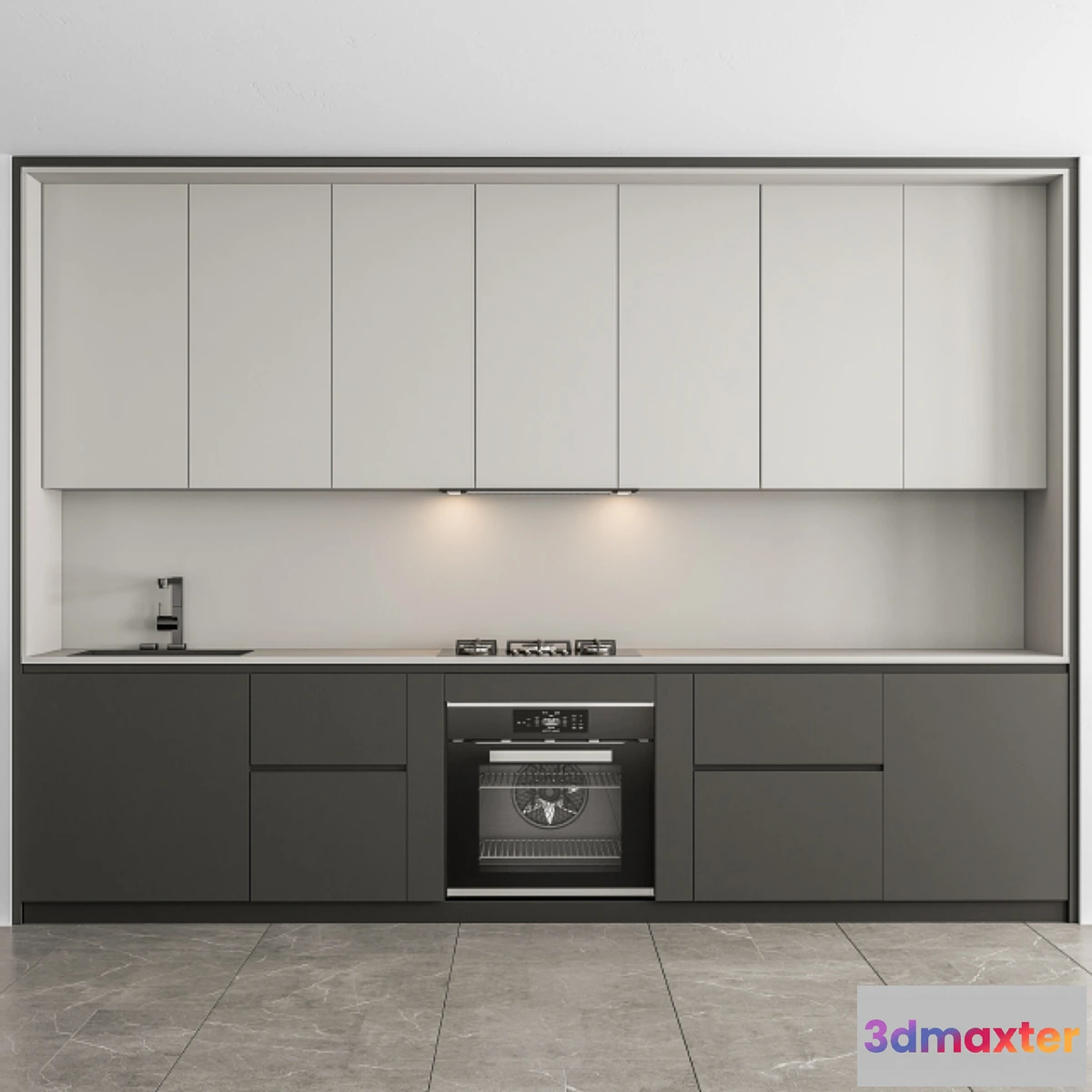 1432334 - Kitchen Modern - White and Gray Cabinets 74 3D Max