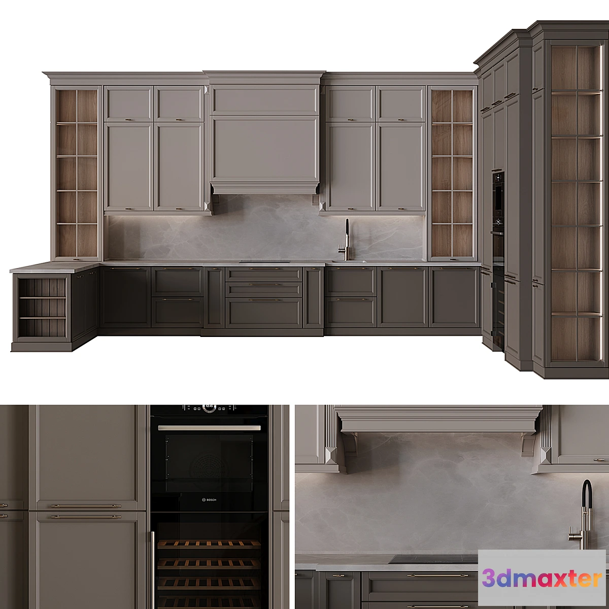 1436472 - Kitchen in neoclassical style 58 3D Max