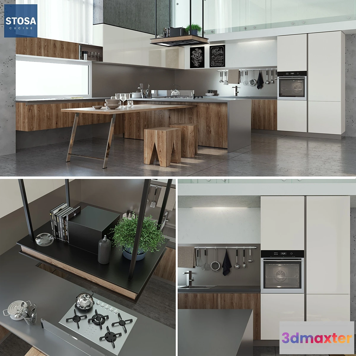 1438486 - Kitchen Cucine Stosa Infinity Diagonal 3D Max