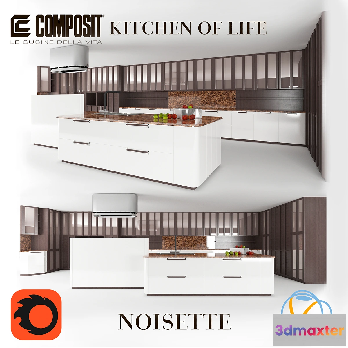 1451642 - Kitchen Composit Noisette 3D Max