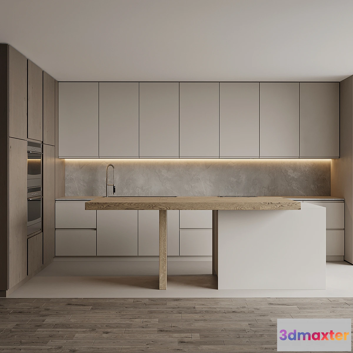 1451870 - Modern corner kitchen with island 1 3D Max