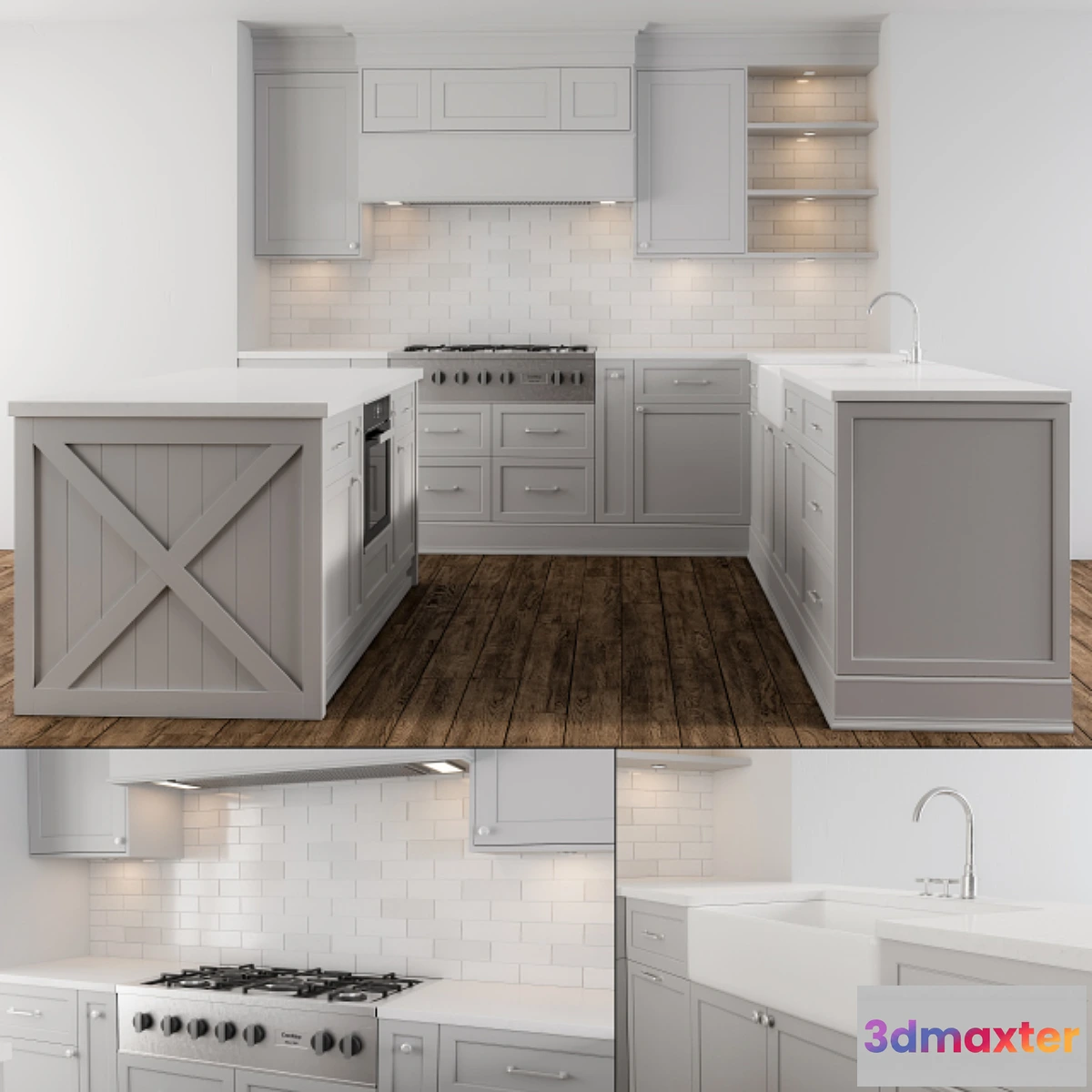 1453224 - Neo Classic Gray Kitchen 3D Max