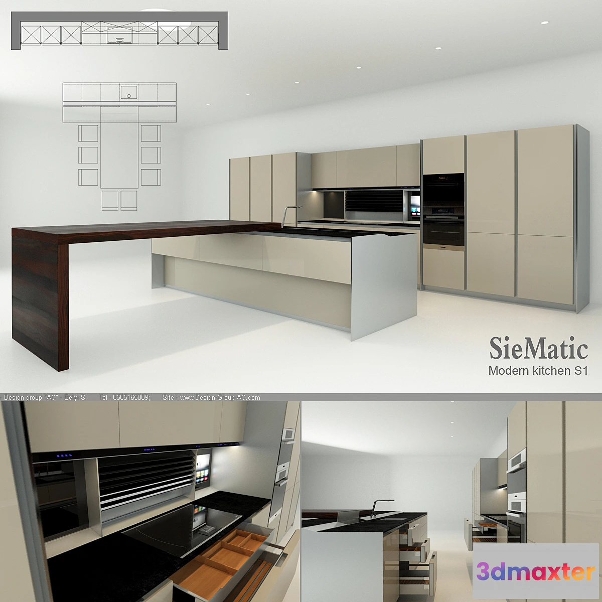 1463140 - Kitchen - SieMatic - Modern Kitchen-S1 3D Max