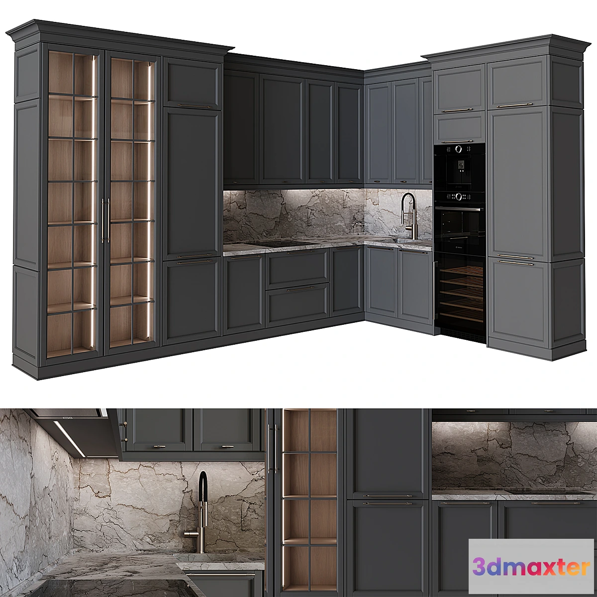 1467314 - Kitchen in neoclassical style 56 3D Max