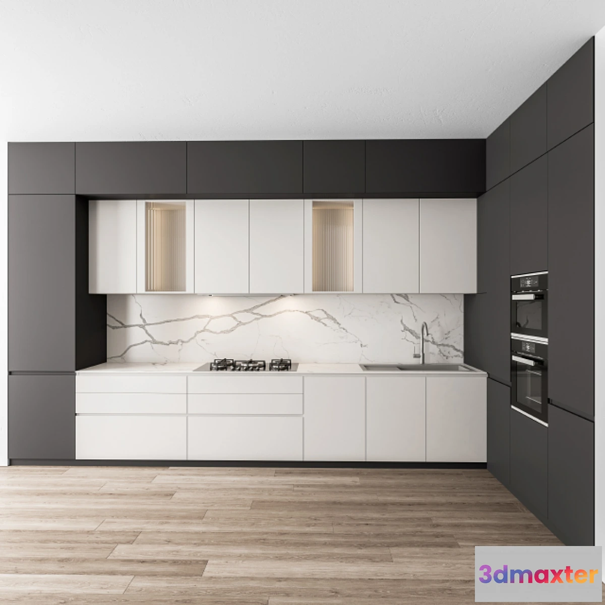 1471816 - Kitchen Modern - Black and White 41 3D Max