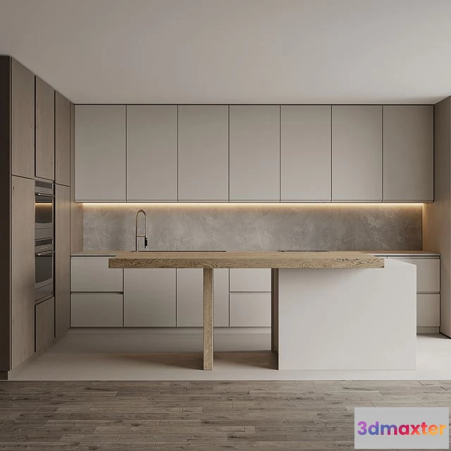 1538344 - Modern corner kitchen with island 1 3D Max