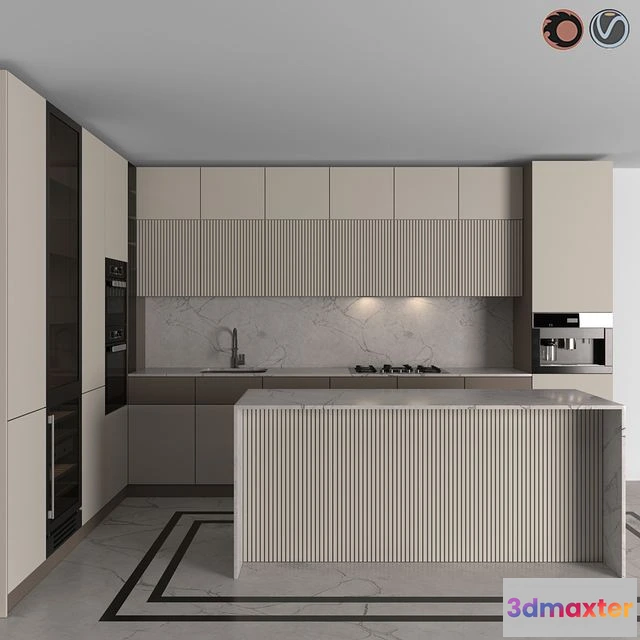 1540743 - Kitchen Modern 06 (Corner Kitchen) 3D Max