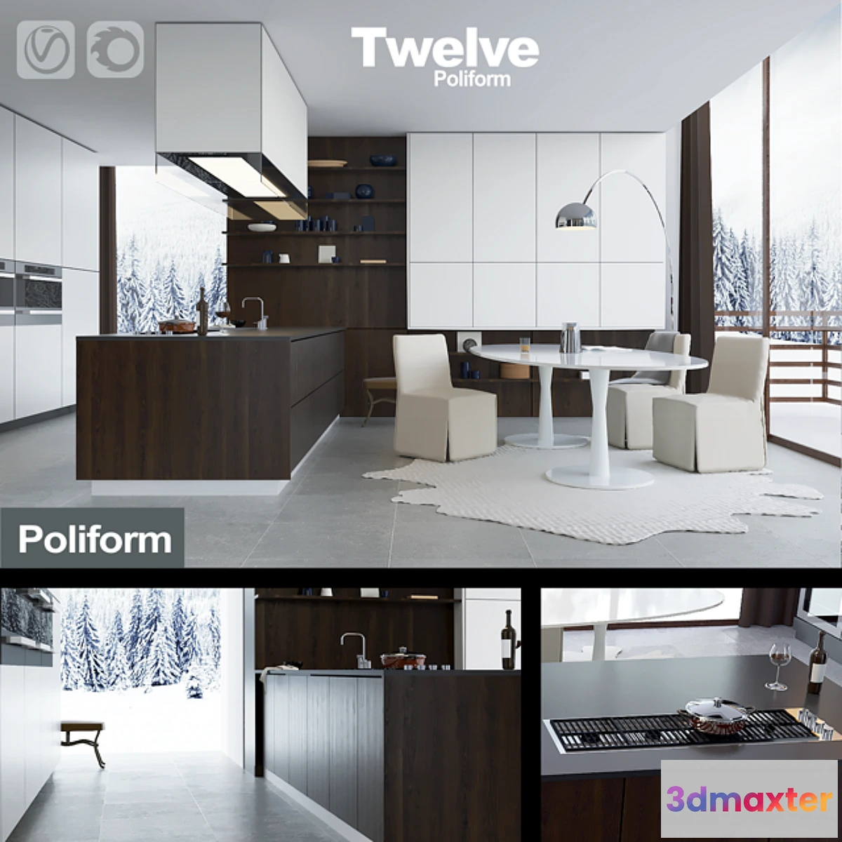 578208 - Kitchen Poliform Varenna Twelve (vray + corona)