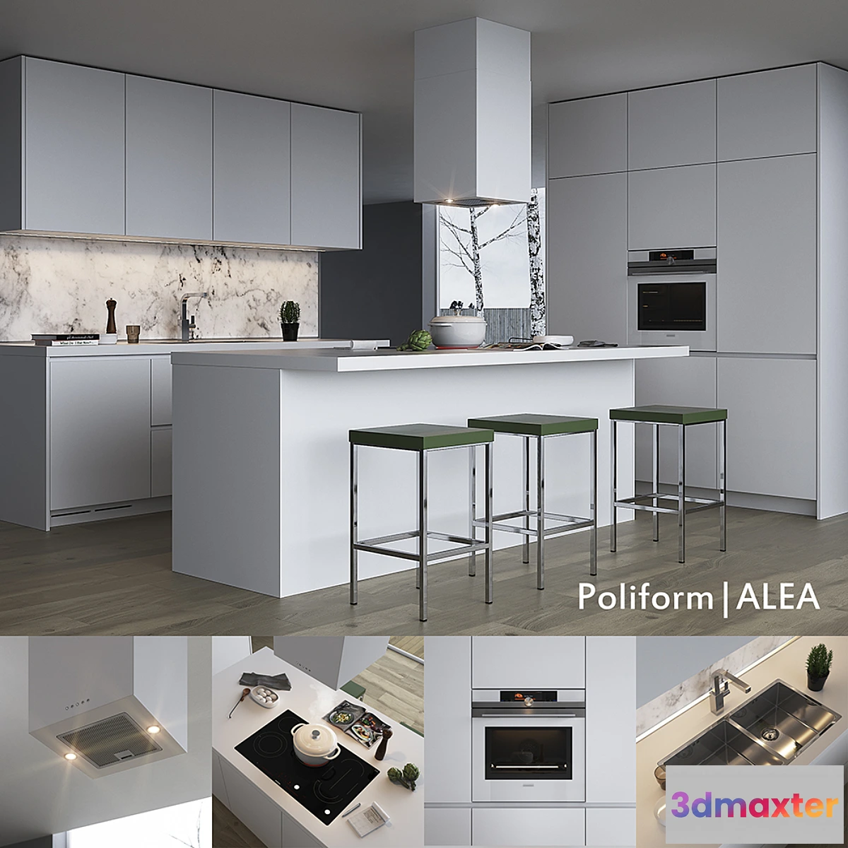 578238 - Kitchen Poliform Varenna Alea (vray corona)