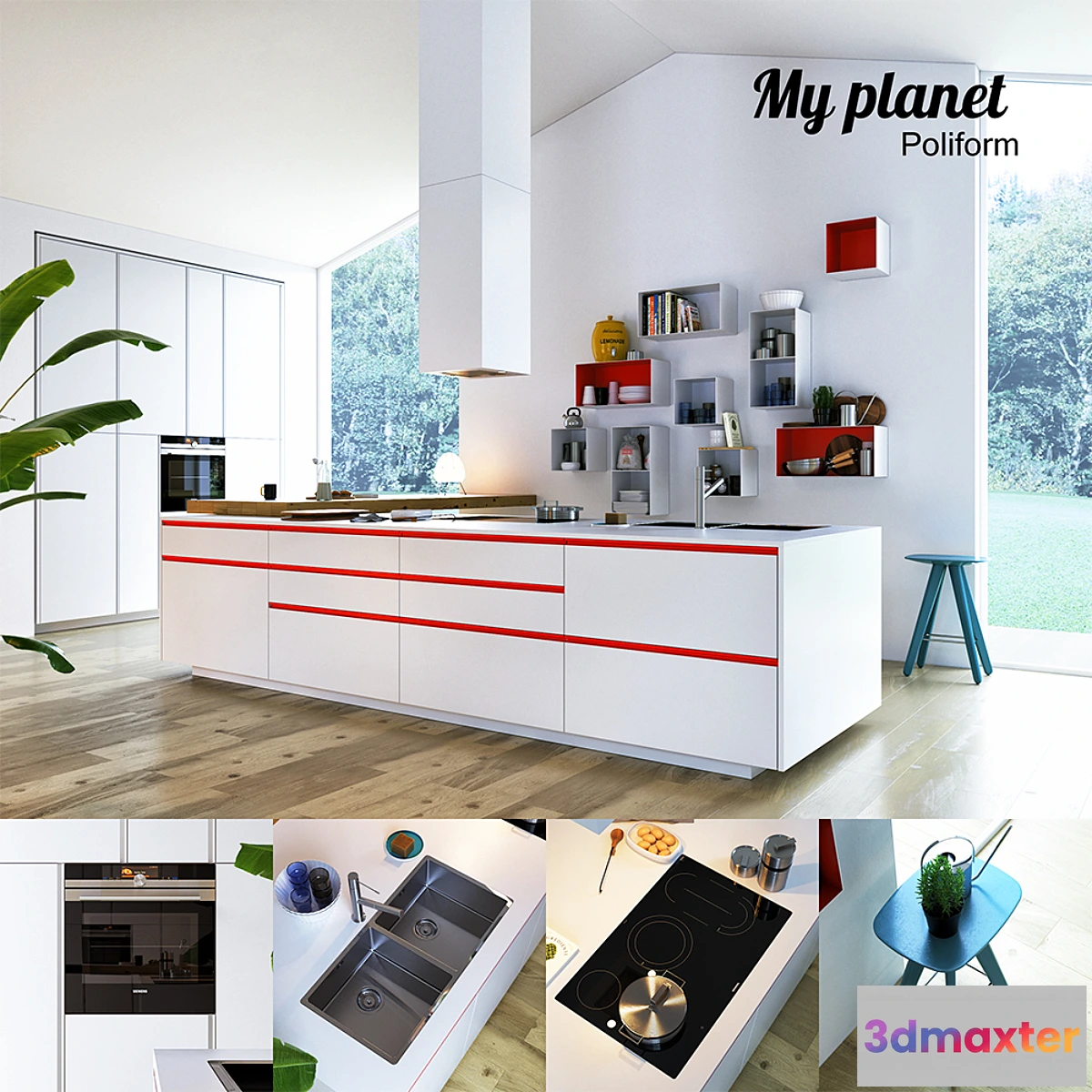 578246 - Kitchen Poliform Varenna My Planet 3 (vray corona)