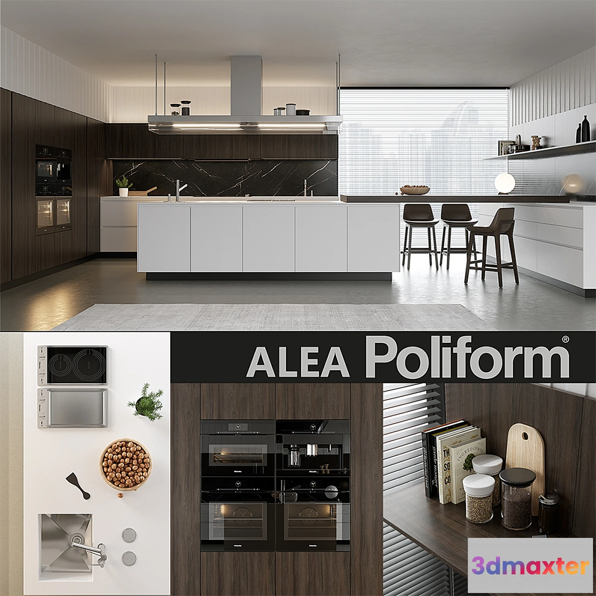 578252 - Kitchen Poliform Varenna Alea 4 (vray GGX corona PBR)
