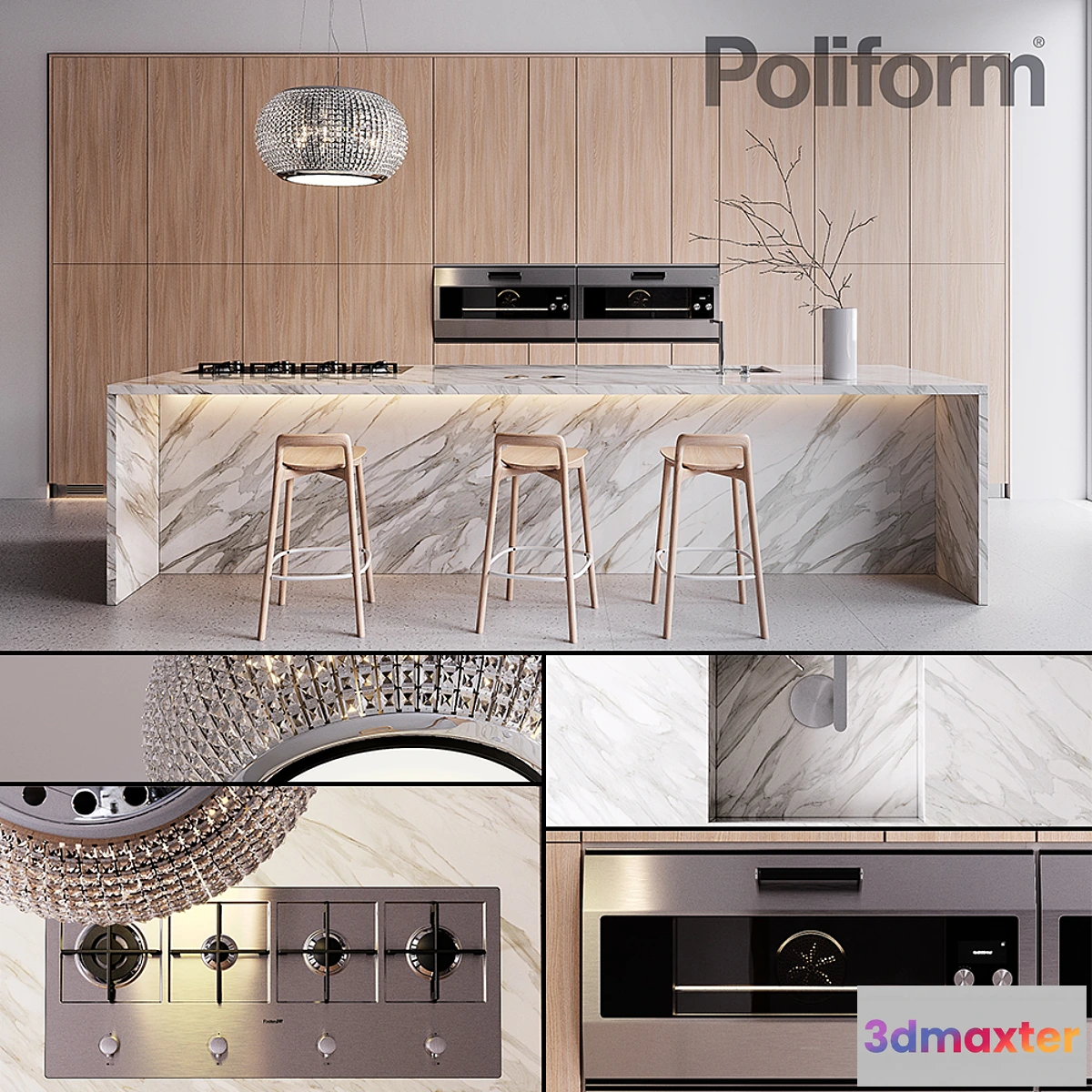 578348 - Kitchen Poliform Varenna Trail 2 (vray GGX corona PBR)