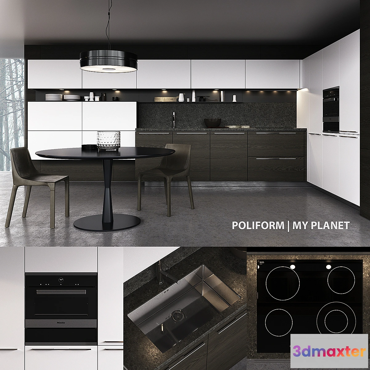 652539 - Kitchen Poliform My Planet Handle (vray corona) - No.2