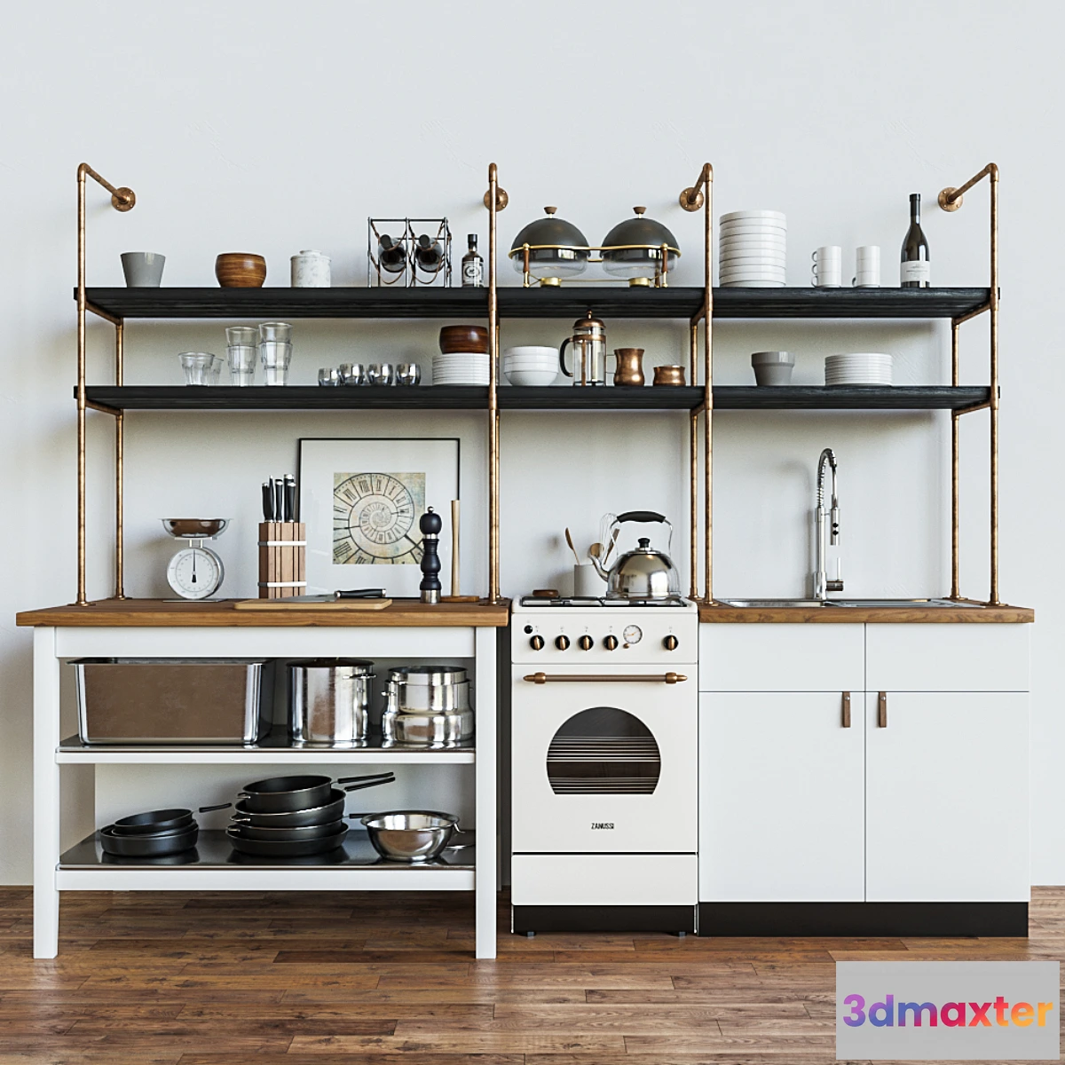 661311 - Kitchen set in a loft style