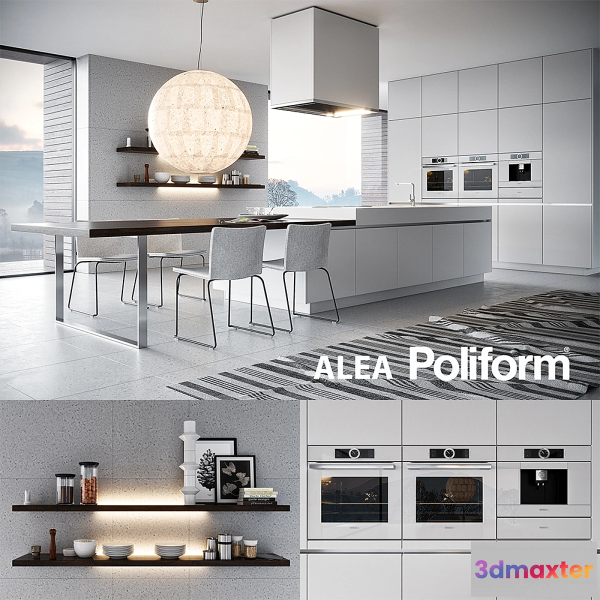 669565 - Kitchen Poliform Varenna Alea 3 (vray GGX corona PBR) - No.2