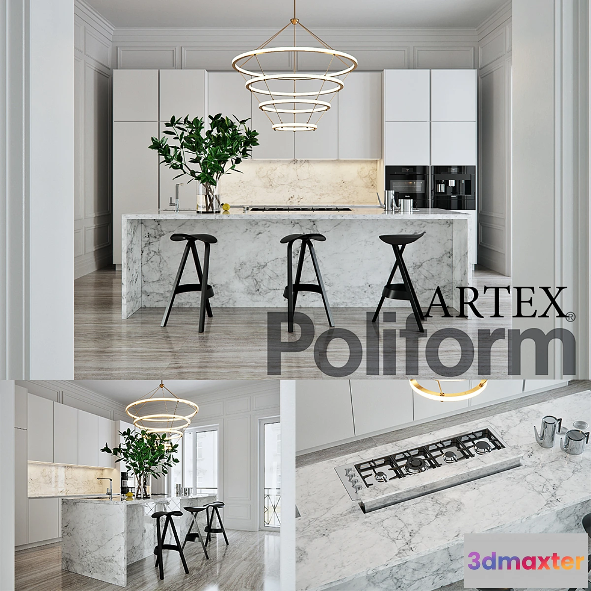 669711 - Kitchen Poliform Varenna Artex 4 (vray GGX corona PBR)