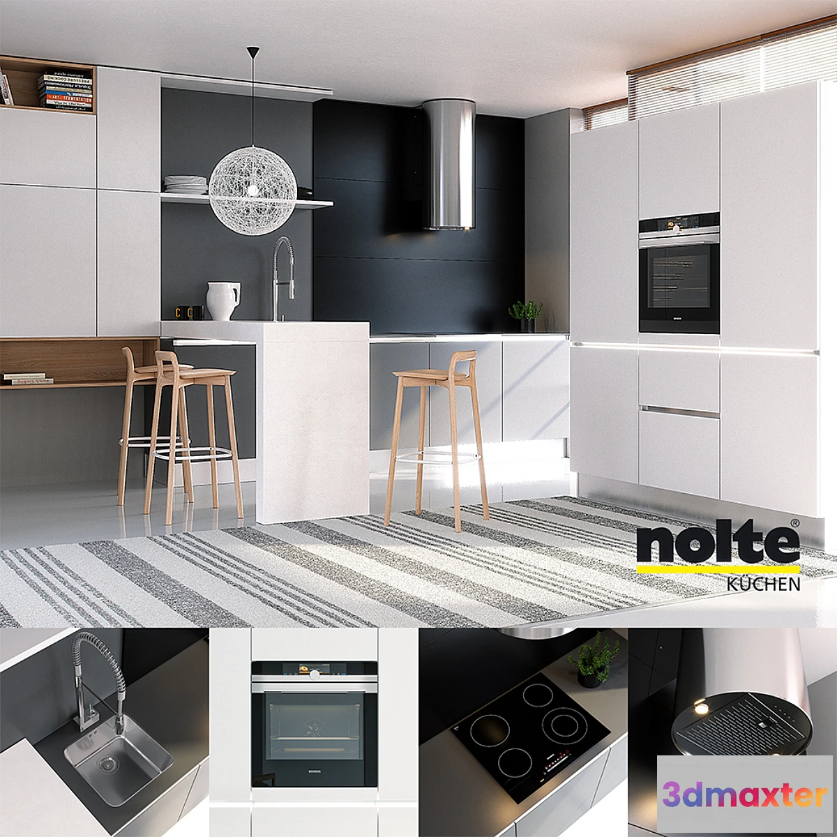 674515 - Kitchen NOLTE Glas Tec Satin + Sigma Lack (vray GGX corona PBR) - No.2