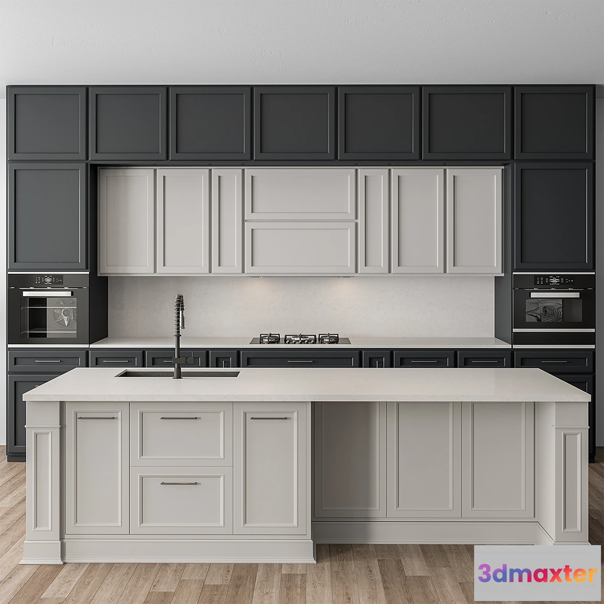 712116 - Kitchen NeoClassic - Navy Blue and White Set 65