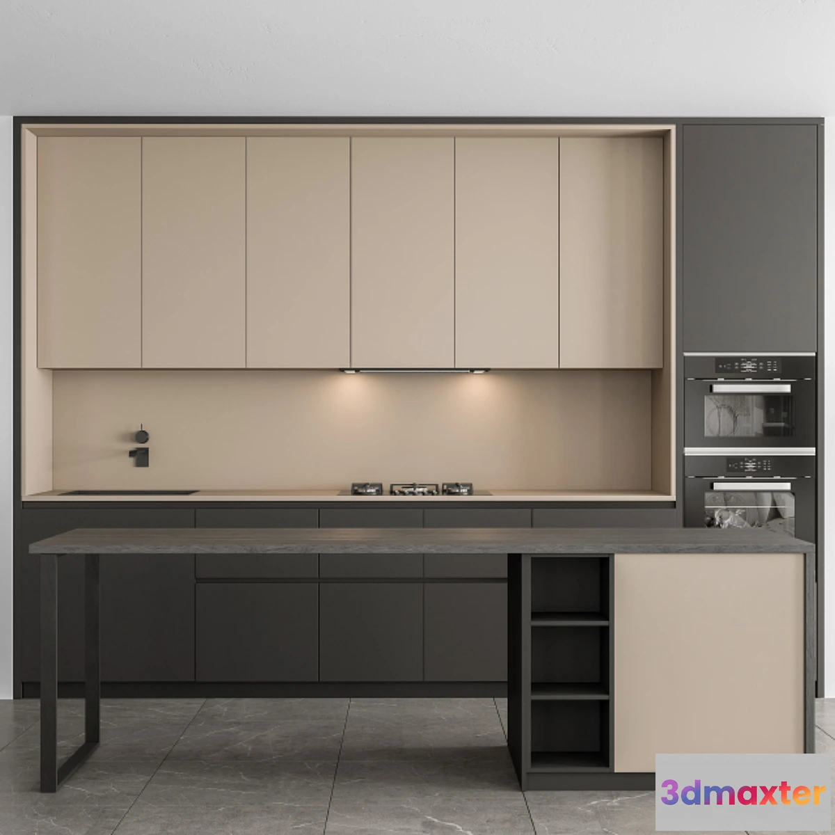 774935 - Kitchen Modern - Black and Cream Cabinets 73