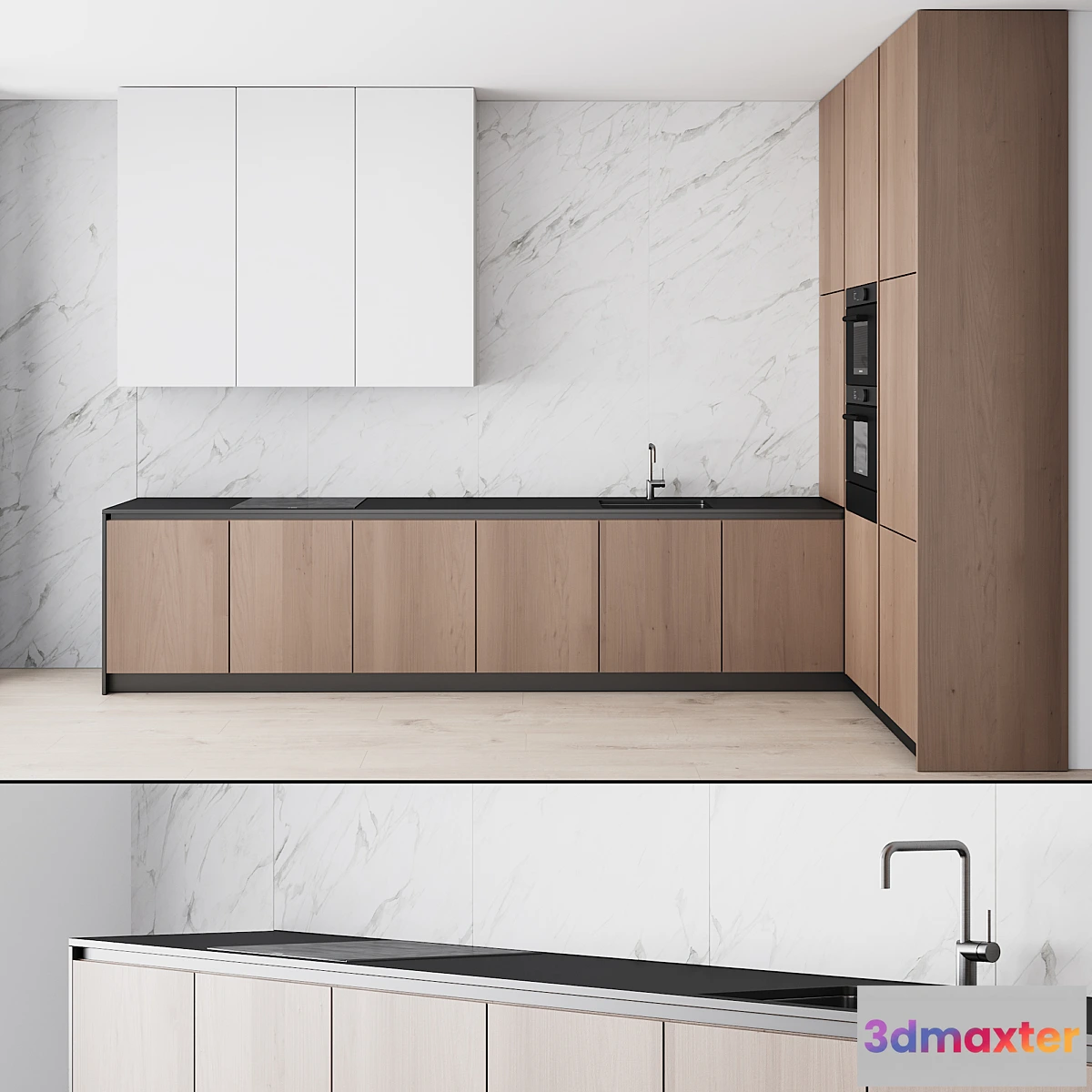 775211 - 107 modern kitchen 04 minimal white wood marble - No.3