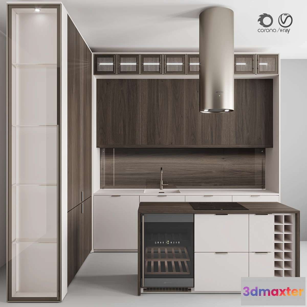 775275 - Kitchen No. 100 “Dark Wood and Beige”