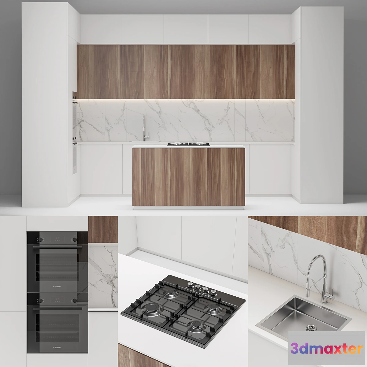 775515 - Modern white wood kitchen