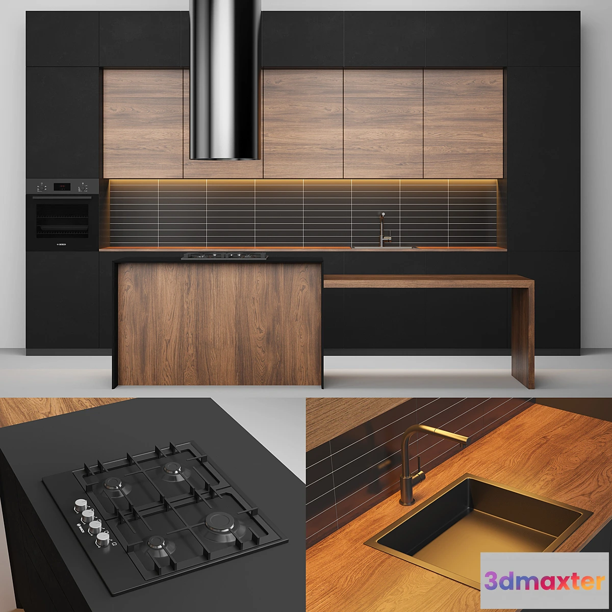 775579 - Modern black kitchen