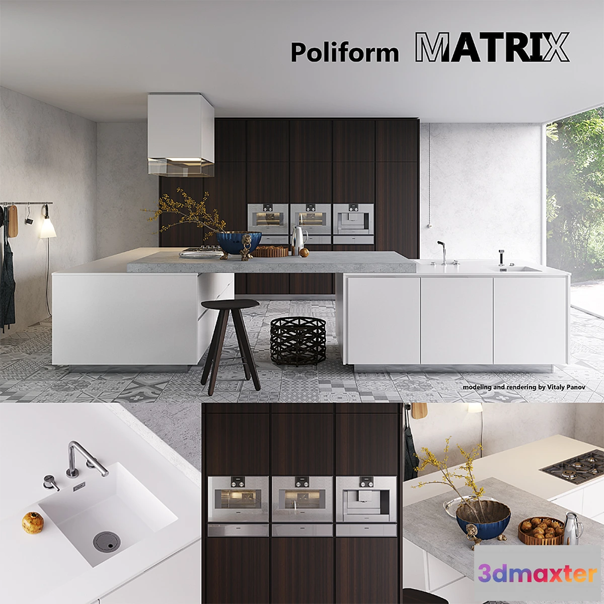 788572 - Kitchen Poliform Varenna Matrix (vray GGX corona PBR) - No.3