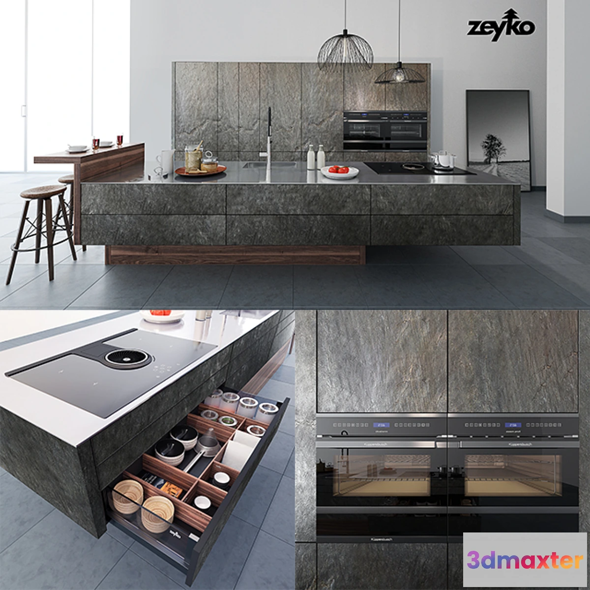 788628 - Kitchen Zeyko Forum Stone Oceangreen - No.2