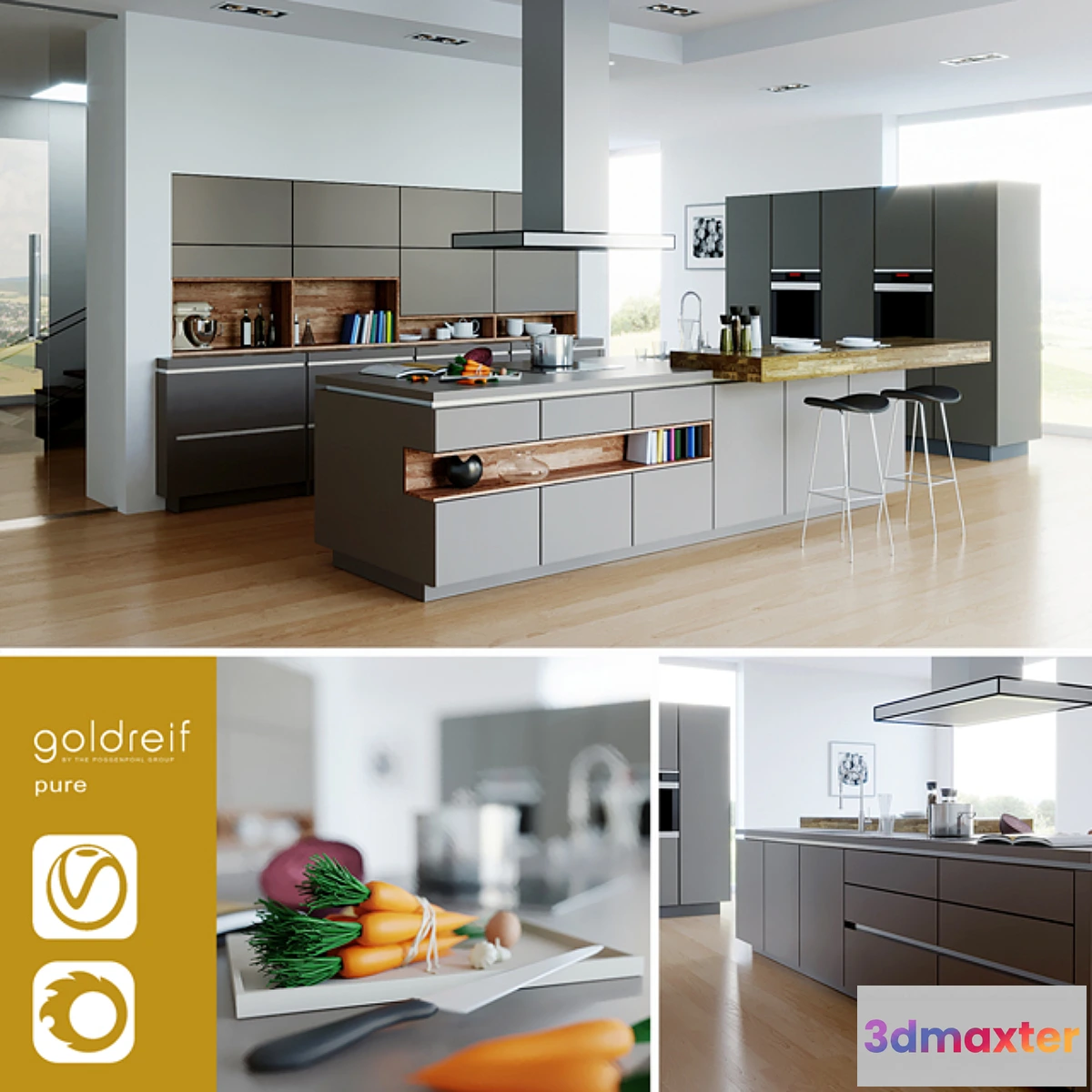 806046 - Goldreif by Poggenpohl Pure Kitchen (vray + corona) - No.2