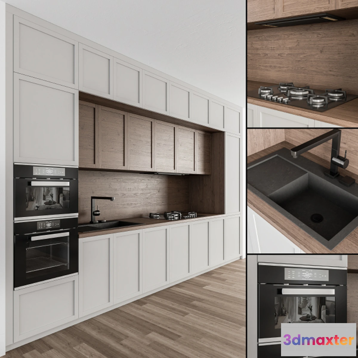 842847 - Kitchen Neo Classic - White and Wood 30 - No.3