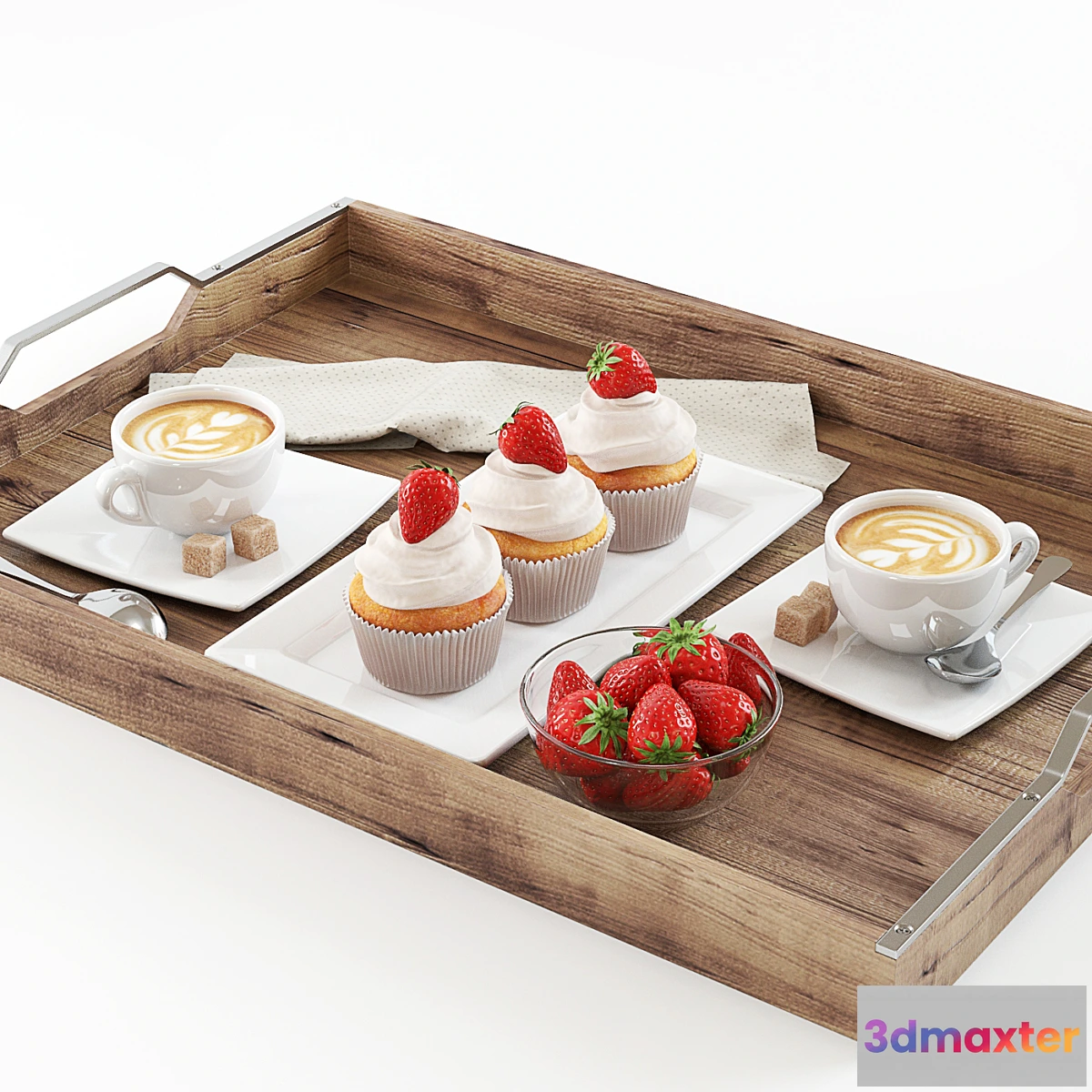 1275548 - Strawberry cupcakes 3D Max