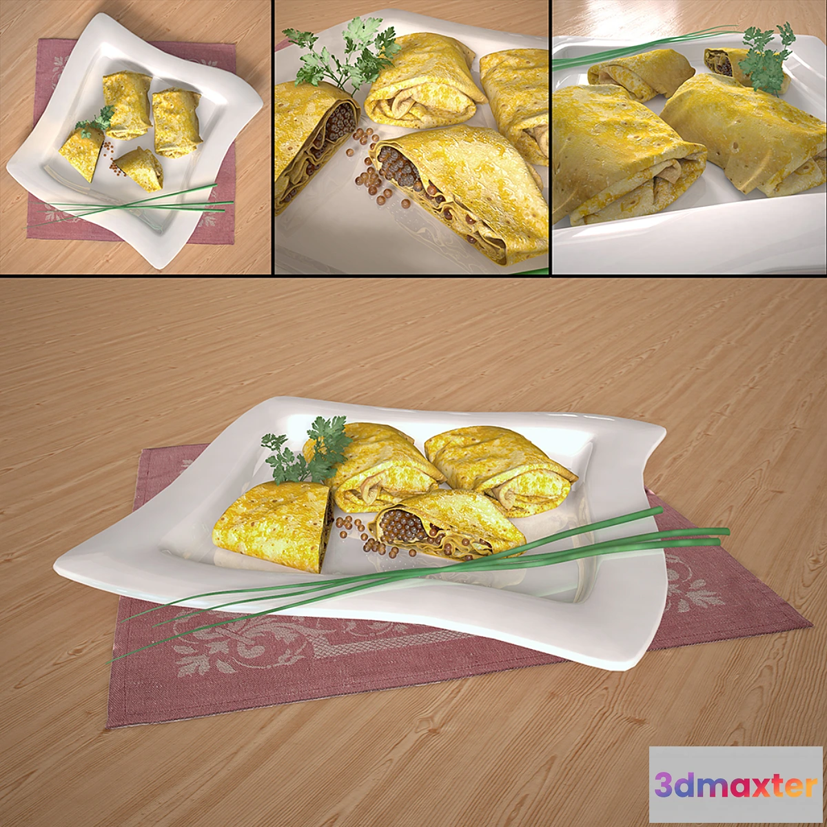 1282972 - Plate with pancakes - No.2 3D Max