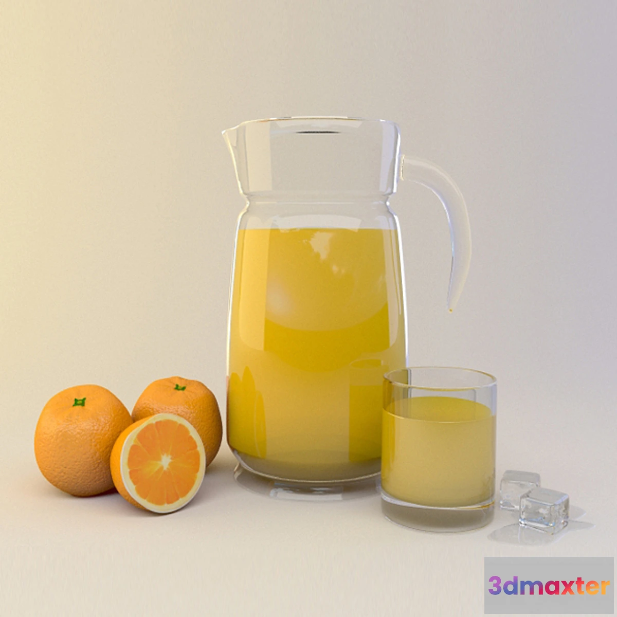 1290793 - Still Life Decanter and oranges 3D Max