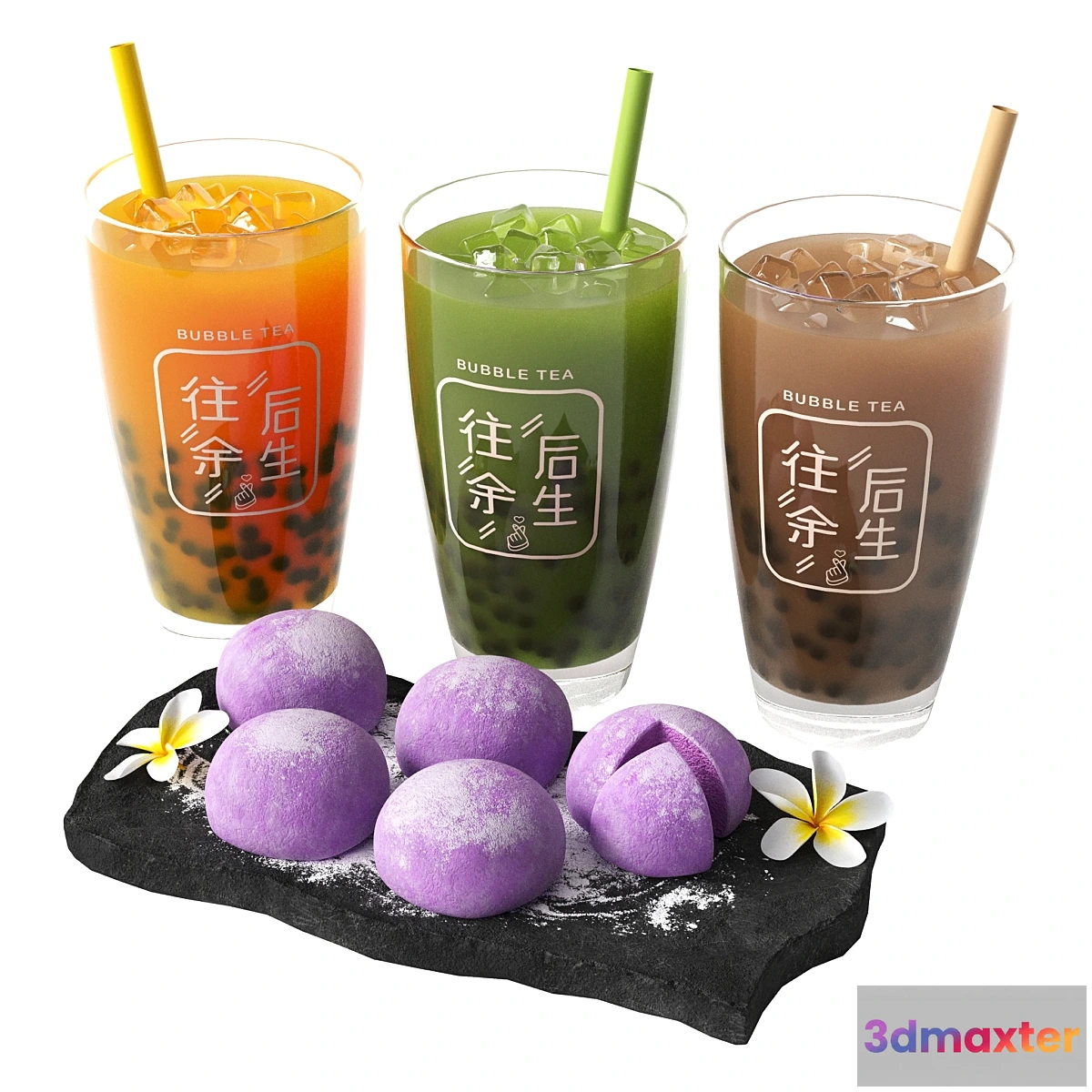 1295526 - Bubble tea and Moti dessert 3D Max