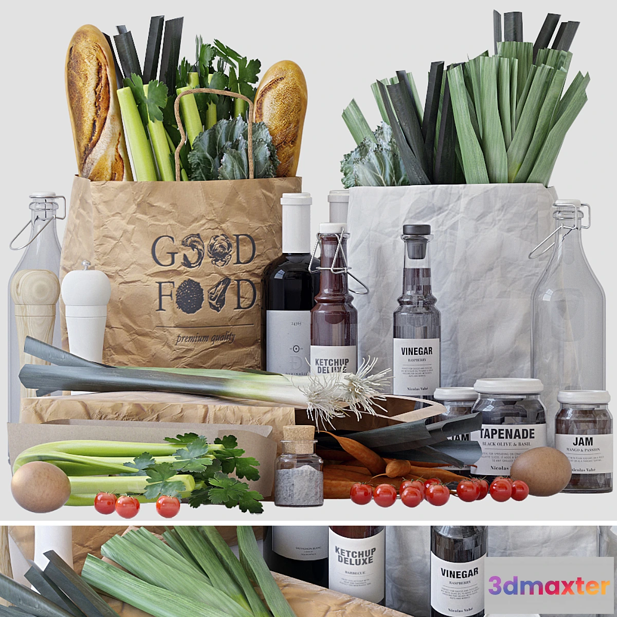 1300368 - Grocery bags 2 3D Max